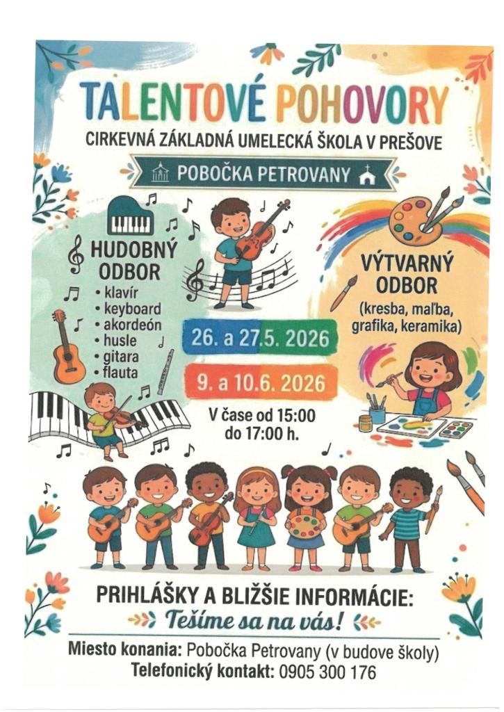 Talentové pohovory - CZUŠ Petrovany