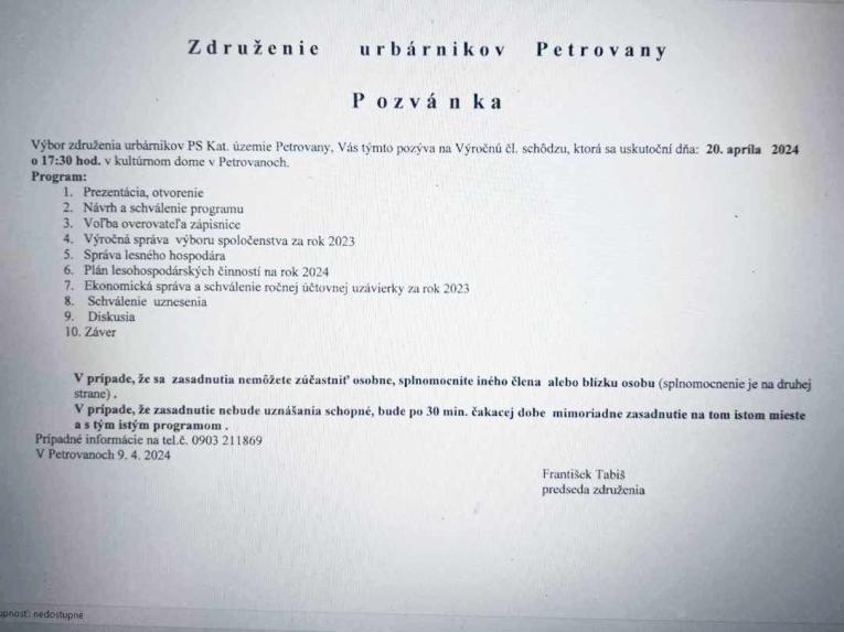 pozvánka