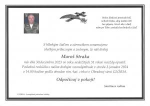 smútočné oznámenie